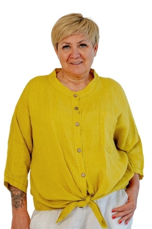 LINEN BLOUSE NETA, mustard