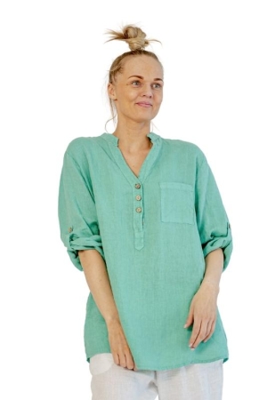 LINEN BLOUSE CATHY, light green