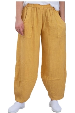 LINASED PÜKSID GOLDFLAME, mustard