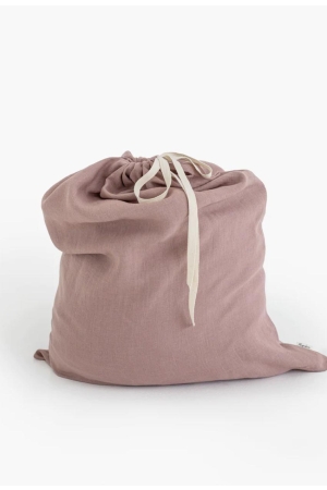 LINEN LAUNDRY BAG IN WOODROSE