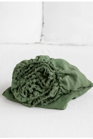 FOREST GREEN LINEN FITTED SHEET