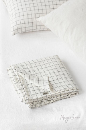 LINANE VOODILINA CHARCOAL GRID