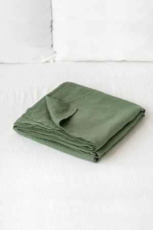 FOREST GREEN LINEN FLAT SHEET