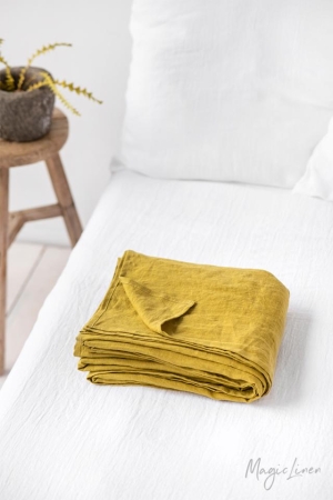 MOSS YELLOW LINEN FLAT SHEET