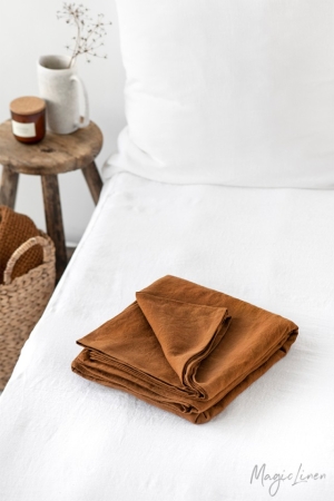 CINNAMON LINEN FLAT SHEET