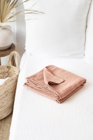 PEACH LINEN FLAT SHEET