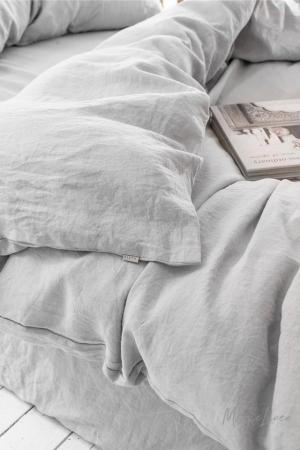 LIGHT GRAY LINEN DUVET COVER