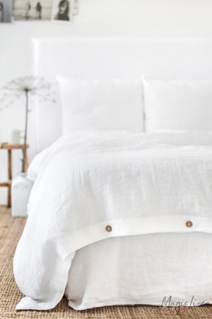 WHITE LINEN DUVET COVER