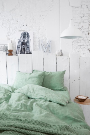 MATCHA GREEN LINEN DUVET COVER