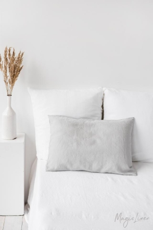 LIGHT GRAY LINEN PILLOWCASE