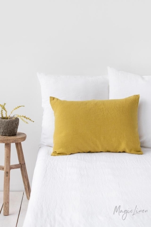 MOSS YELLOW LINEN PILLOWCASE