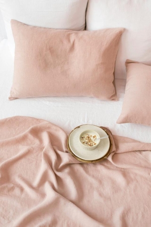 PEACH LINEN PILLOWCASE