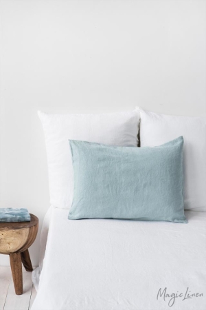 DUSTY BLUE LINEN PILLOWCASE