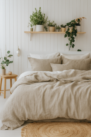 linane voodipesukomplekt melange - linentales