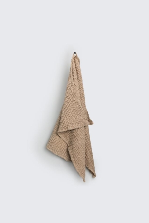 LINEN WAFFLE KITCHEN HAND TOWEL BEIGE