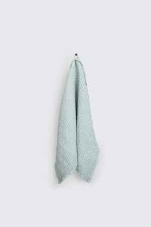 LINEN WAFFLE KITCHEN HAND TOWEL SAGE GREEN