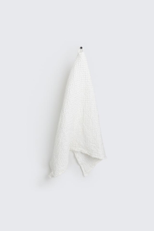LINEN KITCHEN HAND TOWEL  WHITE 