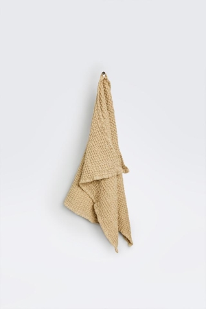 LINEN WAFFLE KITCHEN HAND TOWEL SANDY BEIGE