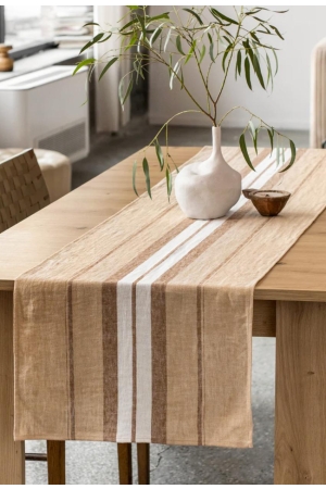 LINEN TABLE RUNNER IN FRENCH STRIPE