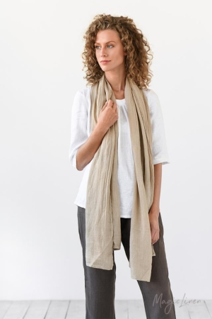 LINEN SCARF,  capppuccino