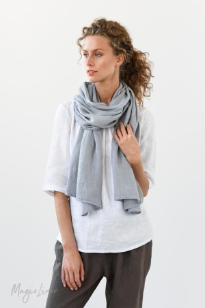 LINEN SCARF,  light gray