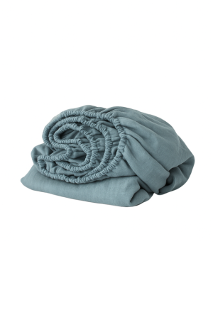 Blue Fog Linen Fitted Sheet