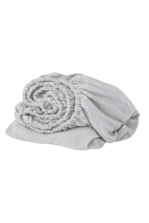 Light Grey Linen Fitted Sheet