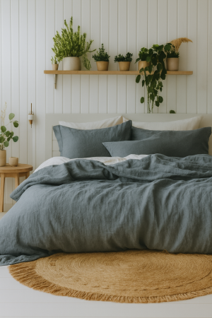 Blue Fog Linen Duvet Cover