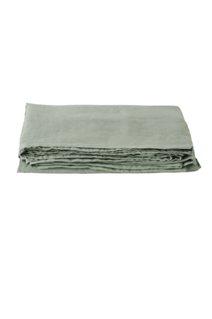 Green Milieu Linen Flat Sheet