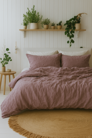 Ashes of Roses Linen Duvet Cover