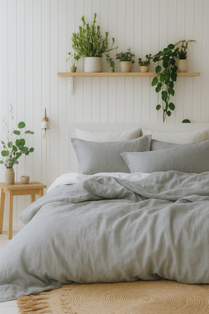 Light grey Linen Duvet Cover