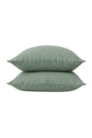 GREEN MILIEU LINEN PILLOWCASE - SET OF 2