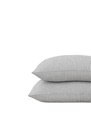 THIN BLACK STRIPES LINEN PILLOWCASE - SET OF 2