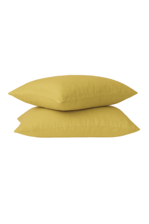 LEMON CURRY LINEN PILLOWCASE - SET OF 2