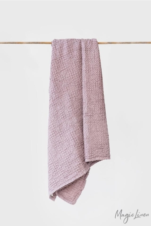 LINEN WAFFLE TOWEL WOODROSE 100x140cm