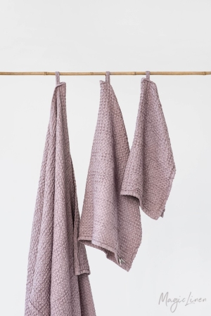 LINEN WAFFLE TOWEL SET (3 pcs)  WOODROSE