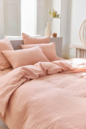 PEACH LINEN DUVET COVER