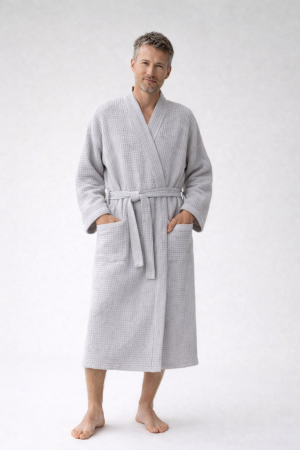 MEESTE LINANE VAHVELKOEGA HOMMIKUMANTEL LIGHT GREY