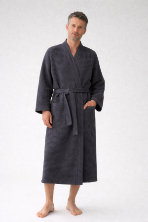 MEESTE LINANE VAHVELKOEGA HOMMIKUMANTEL DARK GREY