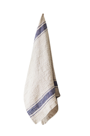 Blue Stripe Vintage Linen Kitchen Towel