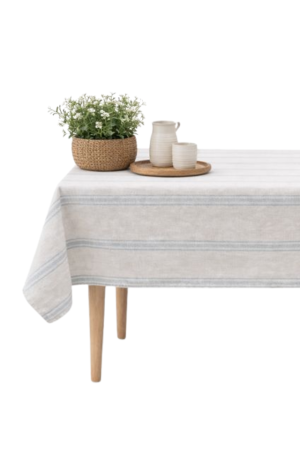 LINANE LAUDLINA  GREY BLUE WIDE STRIPE RUSTIC