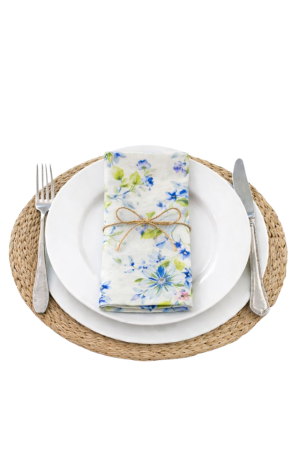 LINASED SALVRÄTIKUD WHITE FLOWERS 6 TK