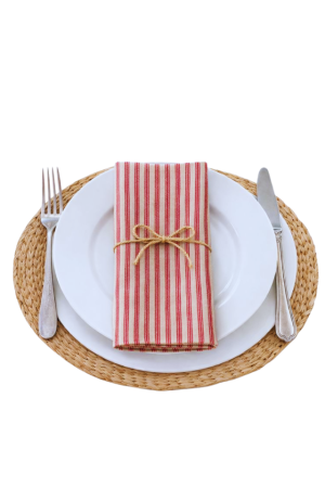 LINASED SALVRÄTIKUD RED NATURAL STRIPES 6 TK