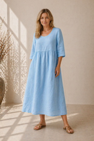 Linane kleit Agnes taevasinine