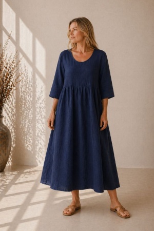 Linane kleit Agnes söekarva sinine