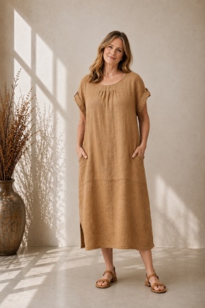 Linane kleit Aurora camel