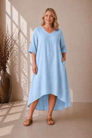 Linane kleit Kamille taevasinine