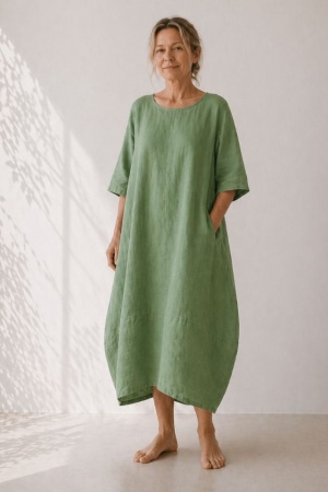 Linane kleit Laara hele samblaroheline