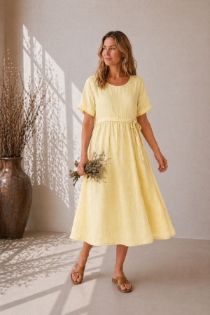 Linane kleit Stella kollane