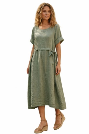 Linane kleit Stella oliiviroheline